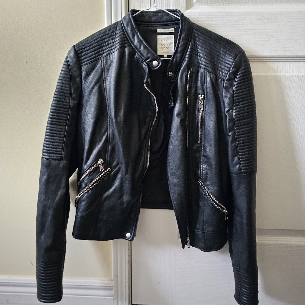 Zara faux leather moto jacket